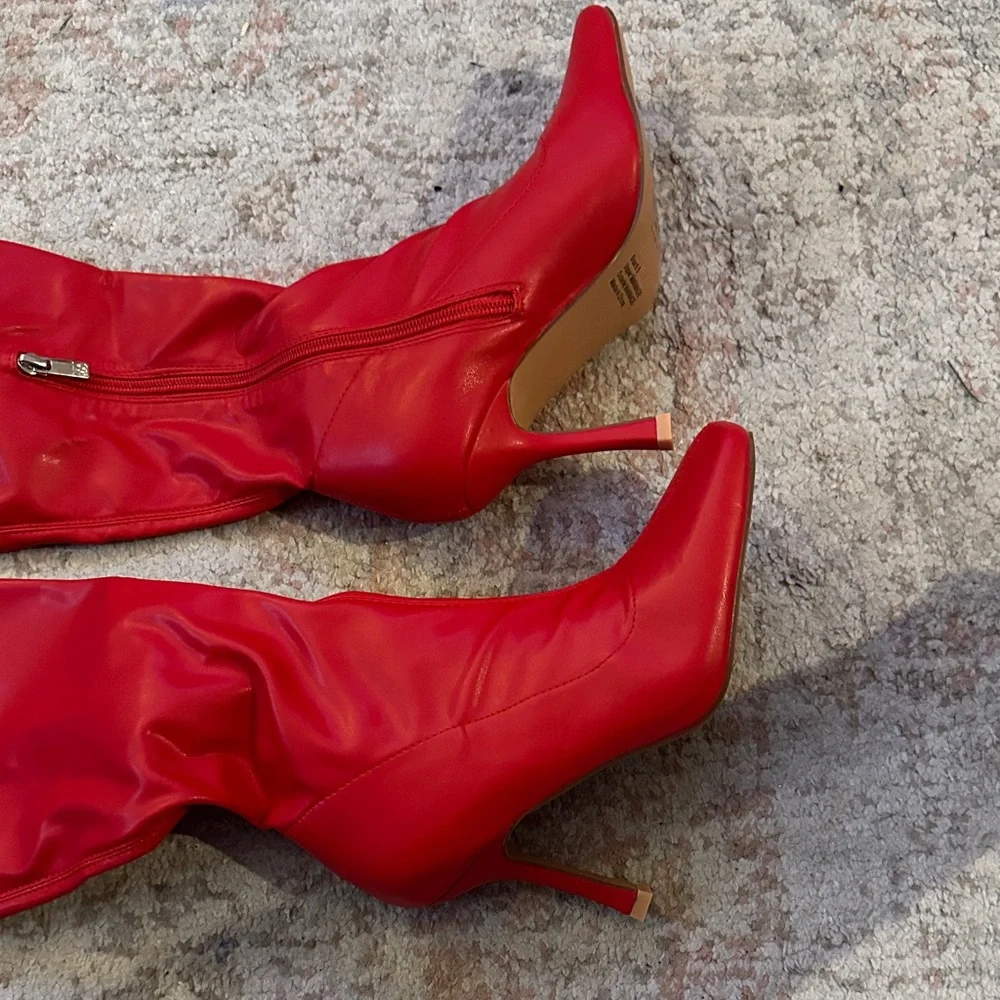 New York & Company Red Over-the-Knee Boots